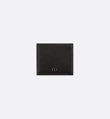 Dior CD Icon Bifold Black Grained Wallet