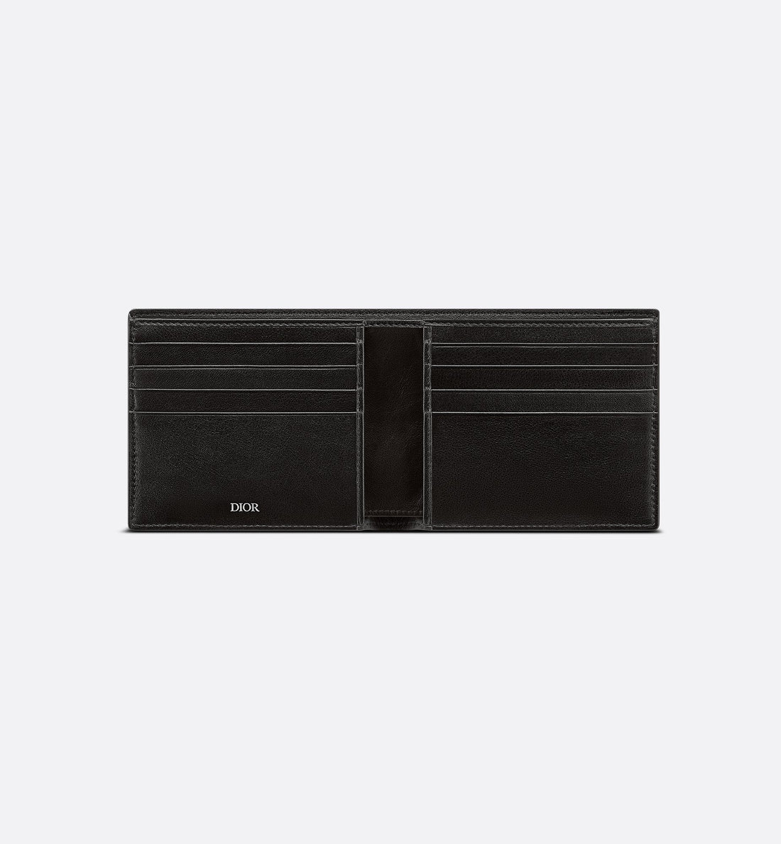 Dior CD Icon Bifold Black Grained Wallet