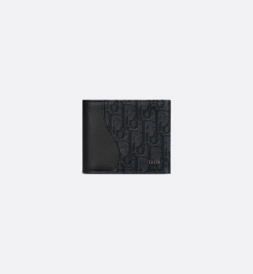 Dior Saddle Bifold Black Grained Wallet