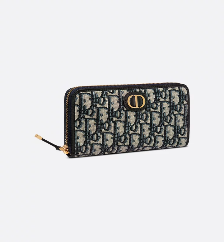 Dior 30 Montaigne Voyageur Long Wallet Blue