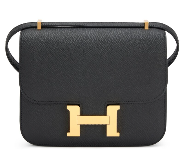 Hermès Black Epson Mini Constance 18 Gold Hardware