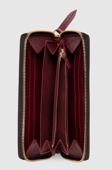 Gucci Bi-color GG Marmont Zip Around Wallet Women's