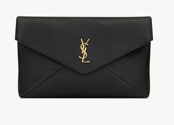 YSL CASSANDRE Large Envelope Pouch Black