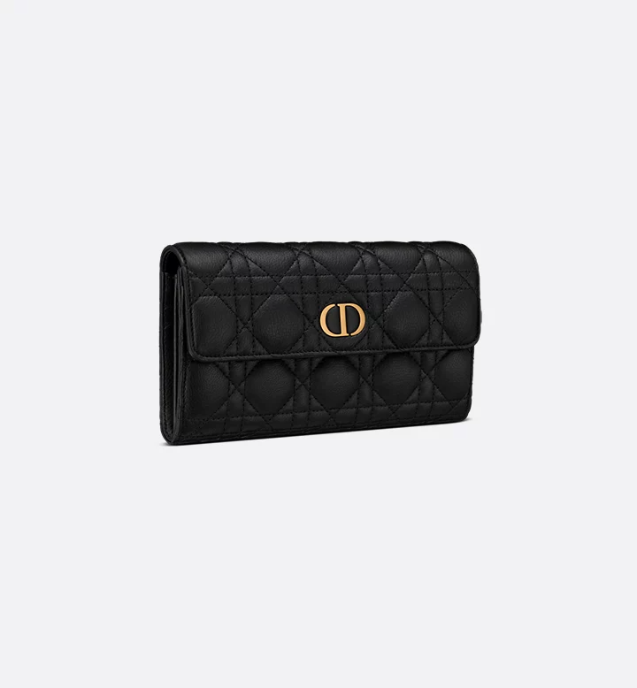 Dior Caro Orchid Long Wallet Black