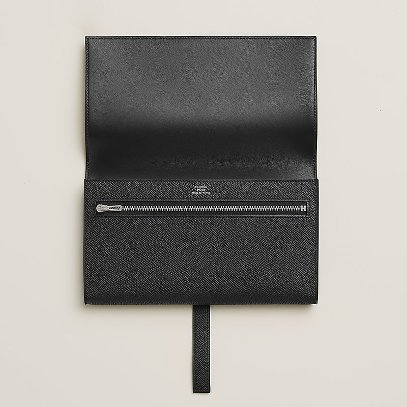 Hermes New H Passant Toutenmain Wallet Noir