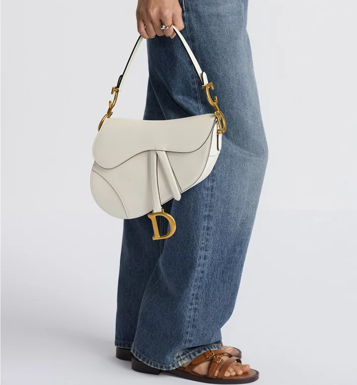 Dior Saddle Bag with Strap Latte